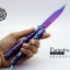 มีดบาลีซอง Balisong มีดควง มีดปีกผีเสื้อ สีรุ้งอะโนไดซ์ ขนาด 9 นิ้ว BLA005