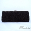 พร้อมส่ง Evening Clutch กระเป๋าออกงาน สีดำ ปักมุกลายโค้ง