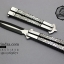 มีดบาลีซอง Balisong มีดควง มีดปีกผีเสื้อ ลายเส้นคู่ ดำตัดเงิน BLA026