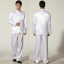 Pre-order ชุดจีน ชาย เสื้อพร้อมกางเกง สีขาว ปักลายมังกร