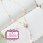 Korea สร้อยคอยาวดอกลิลลี่ lily แต่งมุกระย้า(Gold)