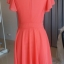 พร้อมส่ง ชุดออกงาน ชุดเดรสชีฟอง Slim Design สีแสด (เหลือเฉพาะไซส์ L,XL,XXL)