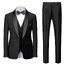 พร้อมเช่า ชุดสูททักซิโด้ สีดำ ปกกล้วย (พร้อมเสื้อกั๊ก) Tuxedo Suit with Shawl Collars