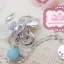 Nuance สร้อยข้อมือเกาหลีแต่งหินธรรมชาติ, คริสตัล สีฟ้า - เงิน