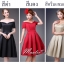 พร้อมส่ง ชุดราตรีสั้น ปาดไหล่ แขนสั้น ผ้าซาติน คอเว้า Sweet heart กระโปรงจับจีบ สวยหรู สีครีม Champagne (ซิปหลัง)