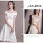 Pro-order เดรสขาว ถ่ายพรีเวดดิ้ง ปาดไหล่ (ซิปหลัง)