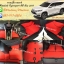 พรมดักฝุ่นปูพื้นรถยนต์ Mitsubishi Pajerosport 2016 ไวนิลสีแดงขอบดำ
