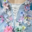 พร้อมเช่า ชุดแฟนซี ชุดราตรียาว สีขาว แขนยาว แต่งดอก Fairy สไตล์เจ้าหญิง กระโปรงพองสวย เชือกผูกหลัง