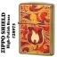ไฟแช็ค Zippo แท้ โล่เพลิงสีทองอร่าม " Zippo 28975 Flame Fusion, High Polish Brass " แท้นำเข้า 100%