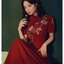 Preorder กี่เพ้า สีแดง คอจีนแขนสั้น