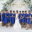 พร้อมเช่า ชุดราตรีสั้น ราตรีไหล่เฉียง ระบายอก สีฟ้าคราม เนื้อผ้าดีมาก กระโปรงทิ้งตัวสวย
