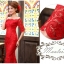 พร้อมเช่า ชุดราตรียาว สีดำ ทรงหางปลา ลูกไม้ทัั้งตัว เปิดไหล่ แขนสามส่วน