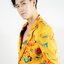 พร้อมเช่า ชุดสูทจีนชาย สีเหลืองทอง พิมพ์ลายกราฟฟิก สไตล์จีน *ไม่มีเสื้อกั๊ก*