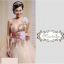 พร้อมเช่า ชุดแฟนซี ชุดราตรียาว ไหล่เดียว สีครีม Champagne แต่งดอกอกจับจีบ แต่งเลื่อม
