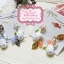 Nuance Korea ต่างหู ตุ้มหูเกาหลีหอยทากน้อยน่ารักแต่งใบไม้หินสีส้ม - ทอง