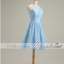 พร้อมเช่า ชุดราตรีสั้น สีฟ้าอ่อน ชุดเพื่อนเจ้าสาว Blue-001D