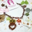 Aznavour สร้อยข้อมือเซลลูโลส (Cellulose)จี้ต้นไม้,นกฮูก,แมว,นกและผีเสื้อ(เส้นสีน้ำตาล)