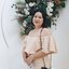 พร้อมเช่า ชุดราตรีสั้น สำหรับสาวอวบ ปาดไหล่ สีครีม ระบายอก
