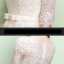 Pro-order เดรส สีครีม แขนยาว ปาดไหล่ ลูกไม้ ถ่ายพรีเวดดิ้ง (ซิปหลัง)