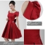 พร้อมส่ง ชุดราตรีสั้น สีขาวมุก เรียบหรู แขนตุ๊กตา ผ่า V ด้านหลัง