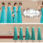 พร้อมเช่า ชุดเพื่อนเจ้าสาว ชุดราตรียาว ผ้าชีฟอง สีฟ้า เทอร์ควอยส์ แบบ F