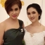 พร้อมเช่า ชุดเดรส เดรสไหล่เดียว ผ้าดัชเชส ไหล่จับเดรป ผ่าหน้าขา สีเขียว