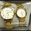 นาฬิกาคู่ US submarine รุ่น J117MD เรือนสีทองหน้าปัดสีขาว แพคคู่