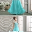 พร้อมส่ง ชุดราตรียาว สีฟ้าอมเขียว แบบเรียบหรู แต่งลูกไม้เซาะดอก ปักลูกปัดมุก