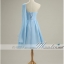 พร้อมเช่า ชุดราตรีสั้น สีฟ้าอ่อน ชุดเพื่อนเจ้าสาว Blue-001D