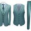 พร้อมเช่า เสื้อสูทชาย สีเขียวมิ้นต์เข้ม สีเขียวพาสเทล Dark Pastel Mint Green (พร้อมเสื้อกั๊ก)