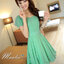 พร้อมส่ง ชุดออกงาน ชุดเดรสชีฟอง Slim Design สีเขียวมินท์ แขนและกระโปรงชายย้วย (เหลือเฉพาะไซส์ L)