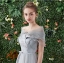 เสื้อคลุมชุดราตรี ผ้าแก้วออกันซ่า สีเทา พร้อมตะขอเพชรรูปโบว์