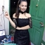 พร้อมเช่า ชุดราตรียาว สีดำ ทรงหางปลา ลูกไม้ทัั้งตัว เปิดไหล่ แขนสามส่วน