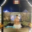 พร้อมเช่า ชุดแฟนซี ชุดราตรีสั้น หวานแบบ Vintage ผ้าโปร่งลายดอกไม้ กระโปรงผ้าแก้วสีขาว สวยหวาน