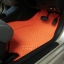 ยางปูพื้นรถยนต์เข้ารูป Nissan Tiida ลายกระดุมสีส้มขอบส้ม