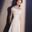 Pro-order เดรสขาว ถ่ายพรีเวดดิ้ง ปาดไหล่ (ซิปหลัง)