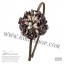 Rena chris ที่คาดผมดอกไม้ชีฟองลายกุหลาบแต่งมุกและคริสตัล (Brown) -30%