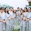 เช่า ชุดไทย ชุดเพื่อนเจ้าสาว ชุดไทยผ้าถุงสีเทาเงิน สไบเรียบ สีเทา
