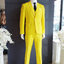 พร้อมเช่า ชุดสูทชาย สีเหลือง Bright Yellow 3-piece Suit พร้อมเสื้อกั๊ก