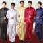 Pre-order ชุดจีน ชาย เสื้อพร้อมกางเกง สีน้ำเงิน ปักลายมังกร
