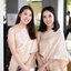 เช่า ชุดไทย ชุดเพื่อนเจ้าสาว ชุดไทยผ้าถุงสีครีมทอง สไบสีครีมแชมเปญ