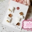 Nuance Korea ต่างหู Set. 6 ชิ้น ส้นสูง, โบว์, กระเป๋า สีขาว-ทอง