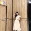 Pro-order เดรสขาว ถ่ายพรีเวดดิ้ง ปาดไหล่ (ซิปหลัง)
