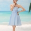 sale พร้อมส่ง ชุดราตรีสั้น สีฟ้าอ่อน ชุดเพื่อนเจ้าสาว Blue-001B