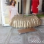 พร้อมส่ง Evening Clutch กระเป๋าออกงาน ผ้าซาตินอัดพลีท แต่งคริสตัลหรู พร้อมสายโซ่สะพาย สั้น/ยาว (เลือกแบบด้านล่าง)