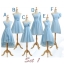 sale พร้อมส่ง ชุดราตรีสั้น สีฟ้าอ่อน ชุดเพื่อนเจ้าสาว Blue-001F