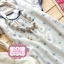 ชุดเดรส Set 2 ชิ้น เสื้อลายดาวสีน้ำเงิน ชายเสื้อเว้า S (พร้อมสร้อยคอ)