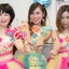 พร้อมเช่า ชุดแฟนซี เช่า 500 ชุดราตรีสั้น ลายทาง สีลูกกวาด แต่งดอกไม้