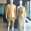 พร้อมเช่า ชุดแต่งงานไทยประยุกต์ ชุดหมั้นไทย สีเทาทอง เสื้อสูทไทย สีทอง
