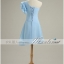 sale พร้อมส่ง ชุดราตรีสั้น สีฟ้าอ่อน ชุดเพื่อนเจ้าสาว Blue-001F